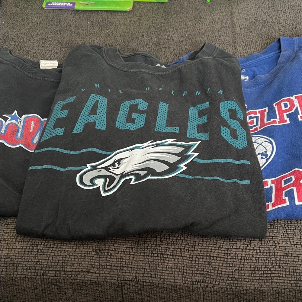 Philly sports t shirts, Phillies, Eagles and 76ers bundle